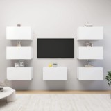 VidaXL Comode TV, 7 buc., alb, 30,5x30x60 cm, PAL