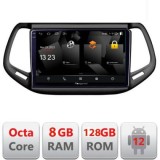 Navigatie Jeep Compass 2017 5960Pro-739 Android Octa Core Qualcomm 2K Qled 8+128 DTS DSP 360 4G Optical CarStore Technology