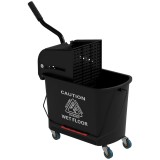 HOMCOM Cărucior Profesional pentru Curățenie cu Găleată pentru Mop de 20L, 60x27x70,5 cm, Negru | Aosom Romania