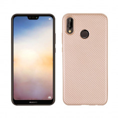 Husa Huawei P20 lite silicon carbon gold foto