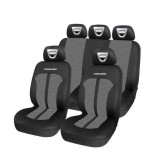 Set Huse Scaune Universale Premium Carguard Personalizate cu Dacia &ndash; Negru/Gri