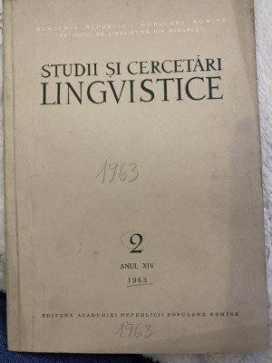 Revista Studii si cercetari lingvistice, anul XIV, nr. 2, 1963 foto