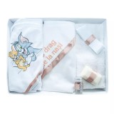 Cumpara ieftin Trusou Botez, 6 Piese cu Text Imprimat &quot;Cu drag de la nasi&quot;, Bej, Tom si Jerry - TB141