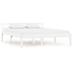 vidaXL Cadru de pat, alb, 140 x 200 cm, lemn masiv de pin 283187