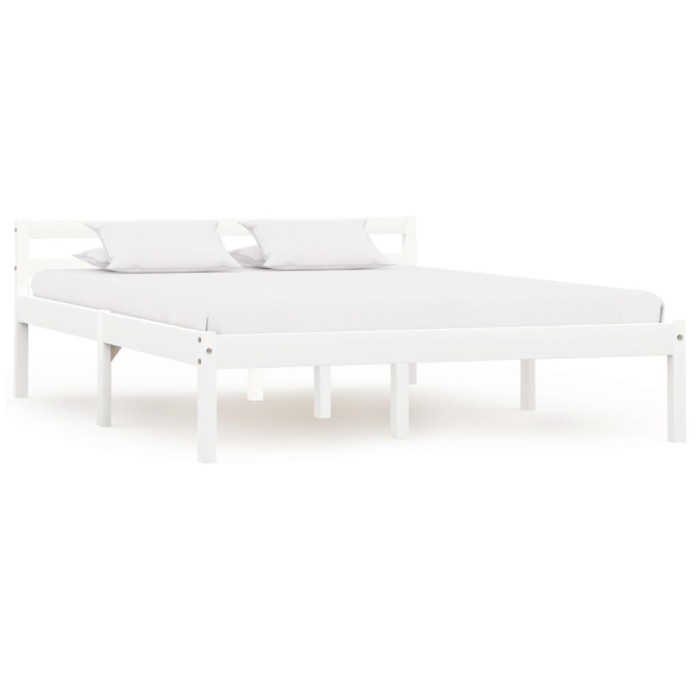 vidaXL Cadru de pat, alb, 140 x 200 cm, lemn masiv de pin 283187