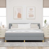 Cumpara ieftin Pat cu Saltea cu Arcuri Gri deschis 180 x 200 cm țesătură