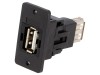 Conector USB A Soclu Slim Aurit CLIFF CP30608NX, Adaptor Montare Panou, USB 2.0