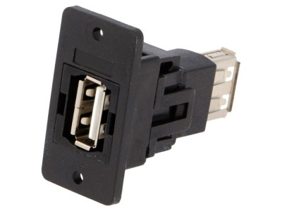 Conector USB A soclu slim, aurit foto