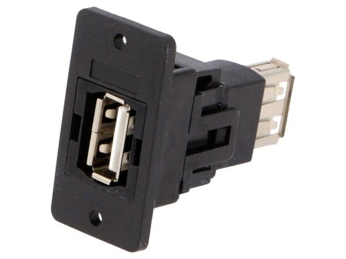 Conector USB A soclu slim, aurit