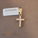 Cumpara ieftin Cruciulita placata cu aur, cu cristale zirconia Ines