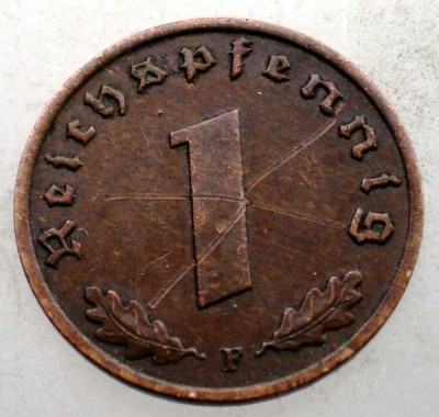 2.441 GERMANIA 1 REICHSPFENNIG 1937 F foto