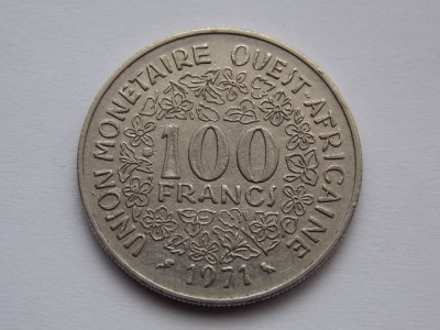 100 FRANCS 1971 STATELE AFRICANE DE VEST foto