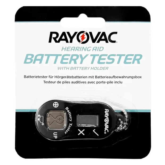 Tester Rayovac pentru baterii auditive zinc aer 10 /13 /312 /675 Ecran LCD