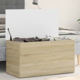 Cumpara ieftin Cufăr depozitare alb / stejar sonoma 84x42x46 cm lemn compozit