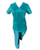 Costum Medical Pe Stil, Turcoaz cu Elastan, Model Classic - S, 4XL