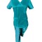 Costum Medical Pe Stil, Turcoaz cu Elastan, Model Classic - XS, 2XL