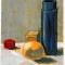 E120. Tablou original, Natura statica cu lamaie, hartie, neinramat, 21x29 cm
