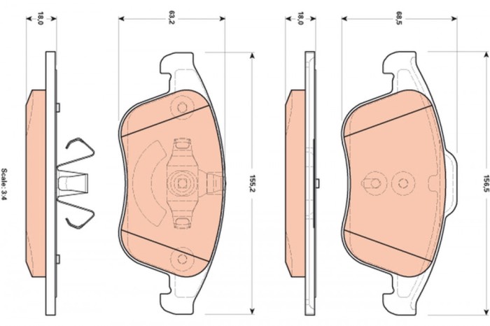TRW GDB1896 set placute frana,frana disc