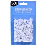 Carlige cu Roti pentru Perdele din Plastic - Set de 50 buc, CMCLASS