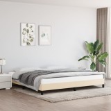 VidaXL Cadru de pat fără saltea, crem, 200x200 cm, textil