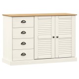 Cumpara ieftin Servanta cu sertare VIGO, 113x40x75 cm, alb, lemn masiv de pin