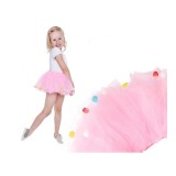 Fusta tutu roz cu buline pentru copii 3 ani