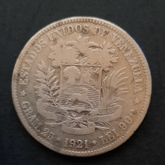 Moneda de argint - 5 Bolívares 1921, Venezuela - B 2153