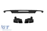 Difuzor tip CLS63 cu capete negre potrivit pentru bara spate A Design pe Mercedes CLS W218 2011-2018 -oo--oo- Performance AutoTuning