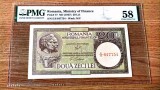 20 Lei 1947 - 1950, semnatura cu LUCA oblic !!!! Mega raritate ! Aproape UNC , PMG 58 AUNC .