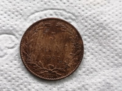 5 bani 1867 watt. foto