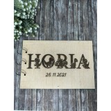 Guestbook personalizat,pentru botez,din lemn,gravat la laser