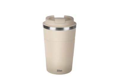 Cana de cafea Zilan ZLN9877 termos, capacitate 380ml, interior din inox, pereti dublii, crem foto