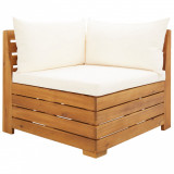 Canapea colț modulară cu perne, 1 buc., lemn masiv de acacia, vidaXL