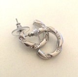 OFERTA-Cercei ROTUNZI dama-placati cu Aur 18k si zirconia-GRAVAT/STANTAT