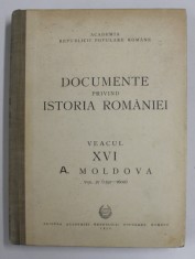 DOCUMENTE PRIVIND ISTORIA ROMANIEI , VEACUL XVI , A. MOLDOVA , VOL. IV ( 1591 - 1600 ) , 1952 foto