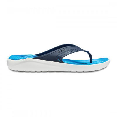 Slapi Crocs LiteRide Flip Albastru - Navy/White foto