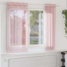 Gossi perdele voile cu oelii 2 buc roz 140x140 cm