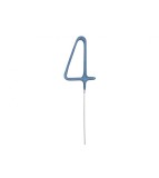 Lumanare scanteietoare pentru diferite evenimente 17 cm albastru-Tip Cifra 4