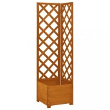 Jardinieră de colț cu spalier portocaliu 40x40x150 cm lemn brad