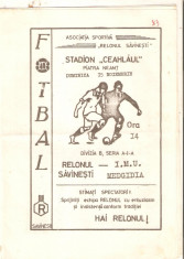 Program Fotbal Relonul Savinesti-I.m.u.Medgidia 1983 foto