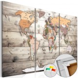 Cumpara ieftin Tablou din plută - History of Travel [Cork Map] 90x60 cm