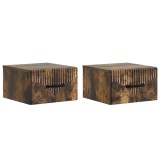 vidaXL Dulap de noapte suspendat 2 pcs Stejar fumuriu Lemn prelucrat 898946