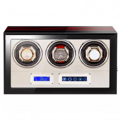 Cutie intors ceasuri automatice iUni, Luxury Watch Winder 3 Mahon-Crem foto