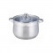 Oala din inox cu capac din sticla, 28cm, fund termic multistrat, 13l Klausberg