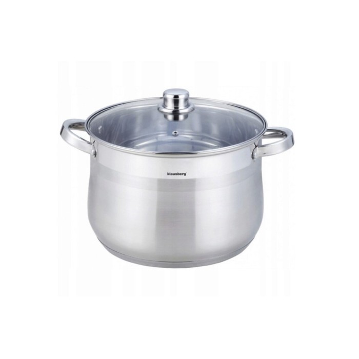 Oala din inox cu capac din sticla, 28cm, fund termic multistrat, 13l Klausberg