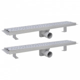 Cumpara ieftin Rigola liniara de dus 2 buc. 630x140 mm, otel inoxidabil, bule