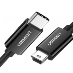 Cablu de date UGREEN USB-C la Mini USB, 1m, Negru