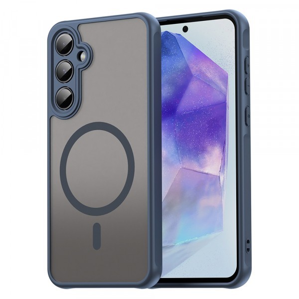Husa MagSafe pentru Samsung Galaxy A55 5G A556, Techsuit, HaloFrost II, Bleumarin