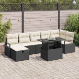 Cumpara ieftin Set de canapele pentru grădină cu pernă 8 pcs Negru Rattan poli