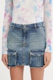 Karl Lagerfeld Jeans fustă din denim mini, drept, A3W12008